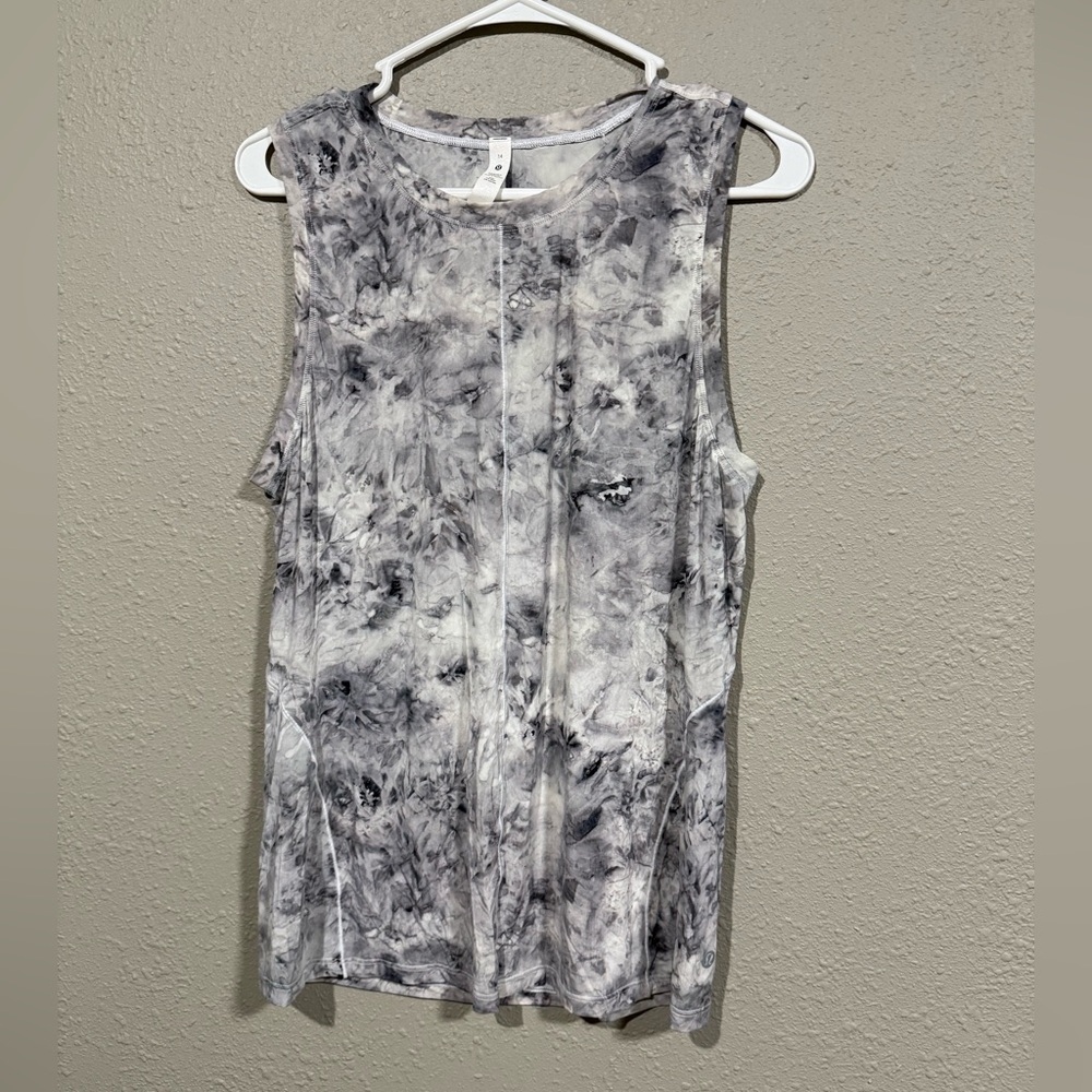 lululemon athletica Black and White Tie-Dye Muscle Tee